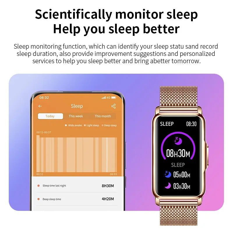Classic Smart Bracelet Ladies Smart Watch Men Heart Rate Blood Oxygen Waterproof Sports Smart Strap Women Watch for Android IOS