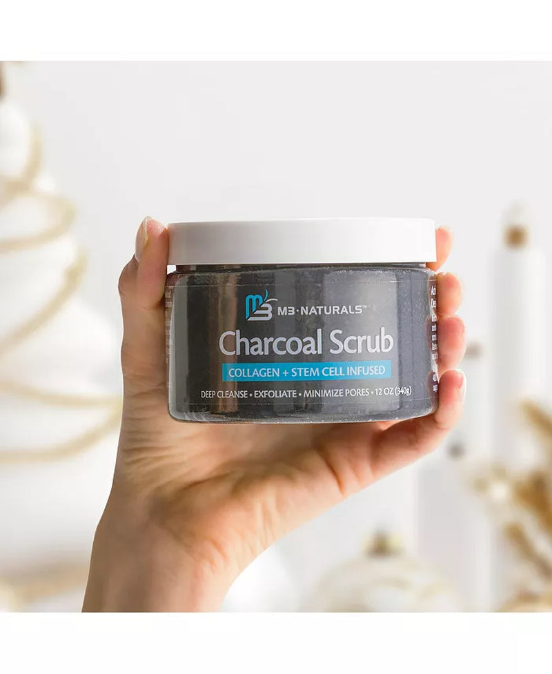 Naturals Charcoal Exfoliating Body Scrub Polish with Collagen 12 Oz