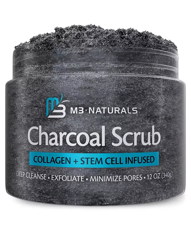 Naturals Charcoal Exfoliating Body Scrub Polish with Collagen 12 Oz