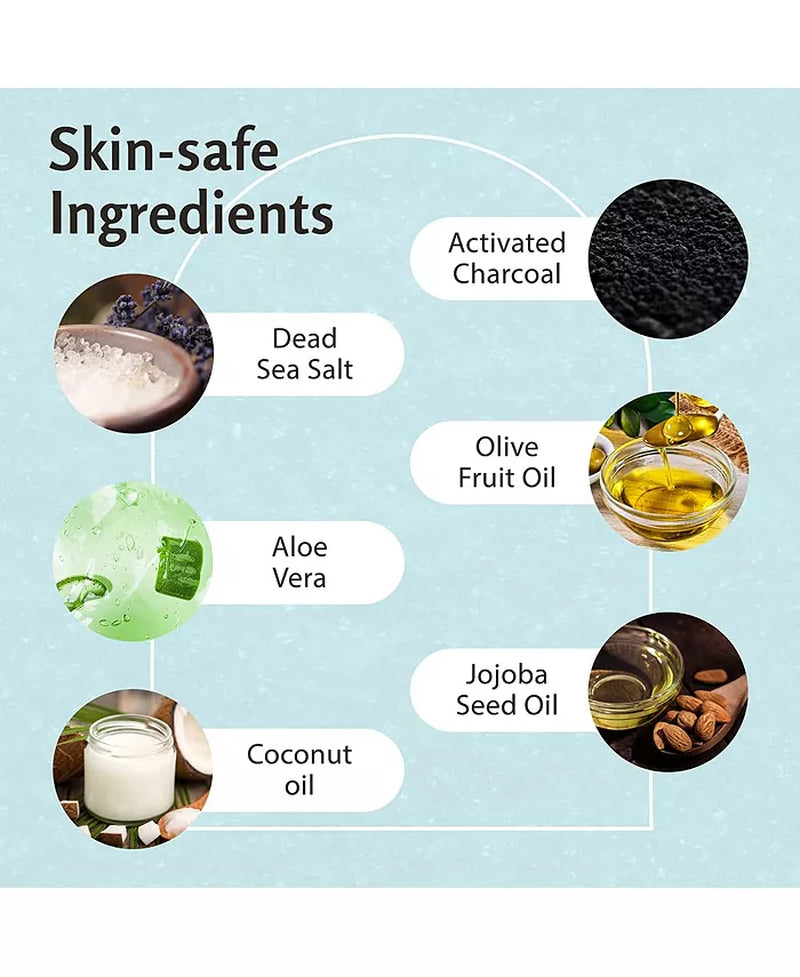 Naturals Charcoal Exfoliating Body Scrub Polish with Collagen 12 Oz