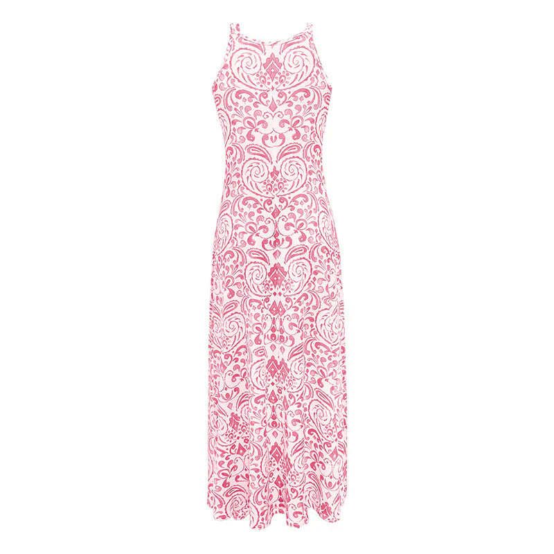 Women Summer Backless Bohemian Floral Dress