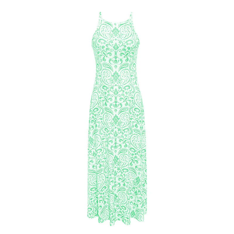 Women Summer Backless Bohemian Floral Dress