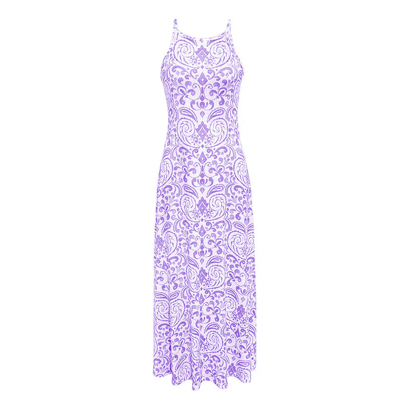 Women Summer Backless Bohemian Floral Dress