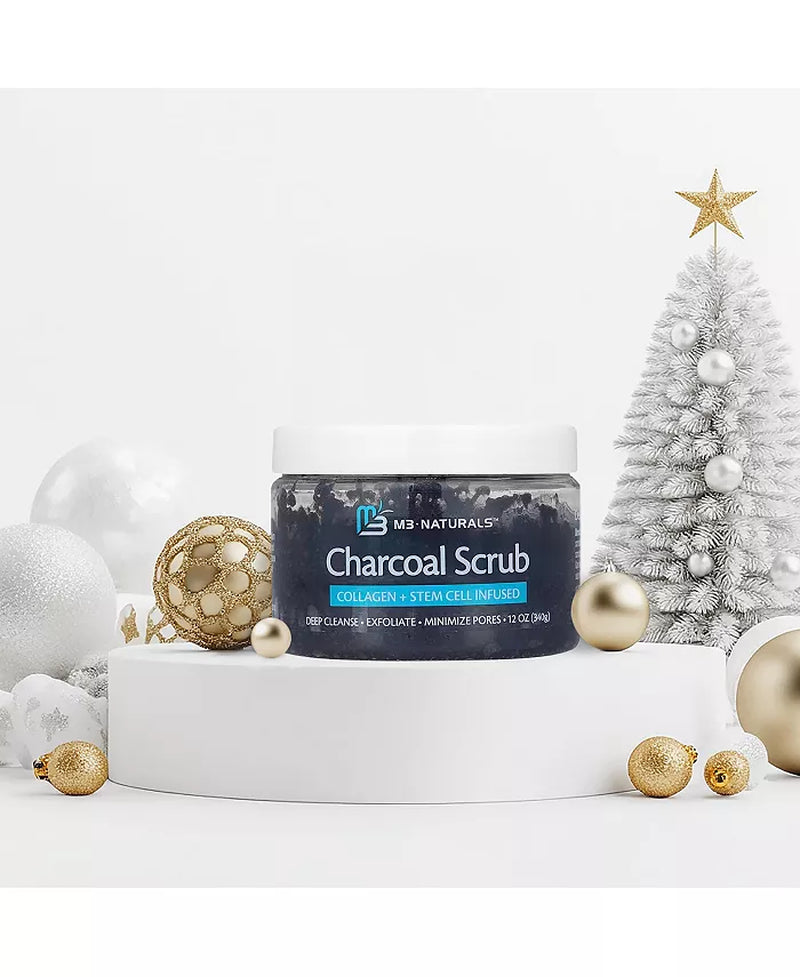 Naturals Charcoal Exfoliating Body Scrub Polish with Collagen 12 Oz