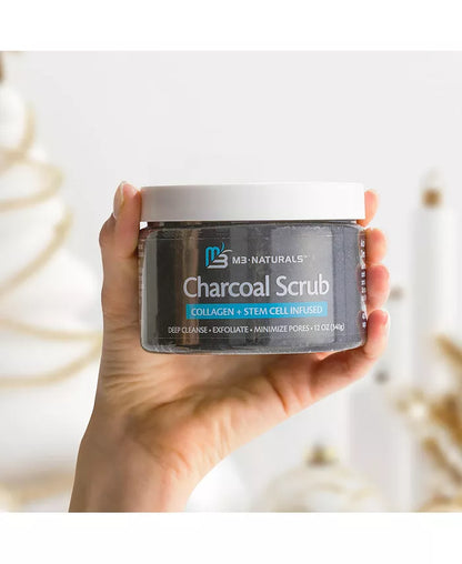 Naturals Charcoal Exfoliating Body Scrub Polish with Collagen 12 Oz