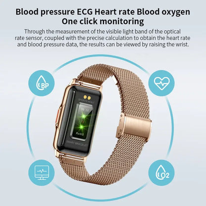 Classic Smart Bracelet Ladies Smart Watch Men Heart Rate Blood Oxygen Waterproof Sports Smart Strap Women Watch for Android IOS