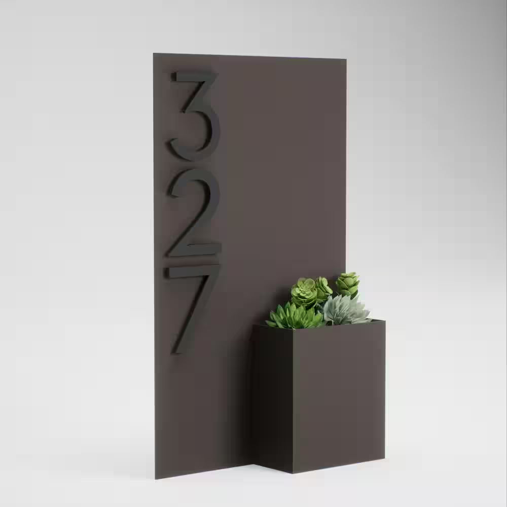 Curb Appeal Rectangle Address Planter