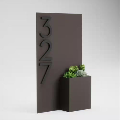 Curb Appeal Rectangle Address Planter