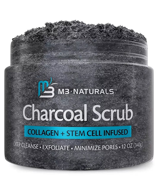 Naturals Charcoal Exfoliating Body Scrub Polish with Collagen 12 Oz