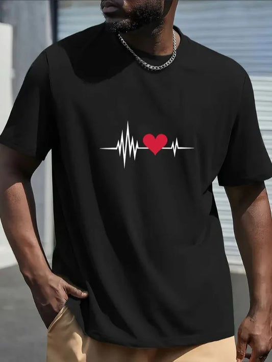 A Fashionable T-Shirt for Men with a Beating Heart