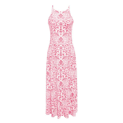 Women Summer Backless Bohemian Floral Dress