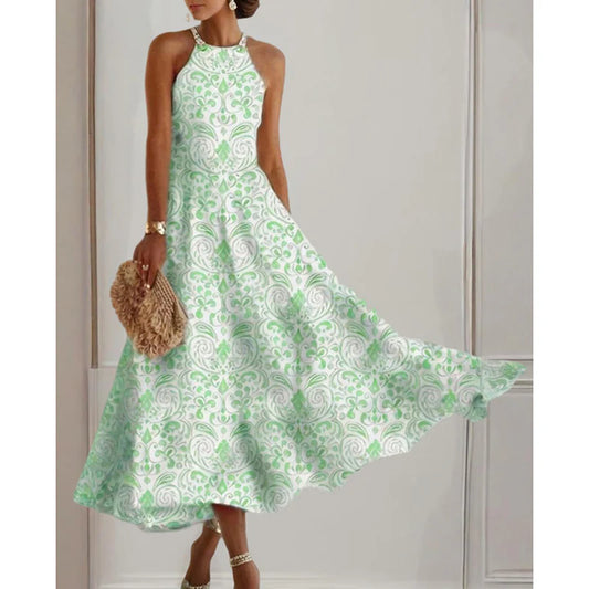 Women Summer Backless Bohemian Floral Dress