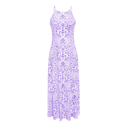 Women Summer Backless Bohemian Floral Dress