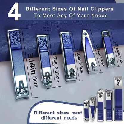 30Pcs Professional Stainless Steel Nail Clipper Set Green Nail Tools Manicure Pedicure Set of 30Pcs Travel Grooming Kit